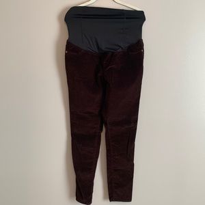 Isabel Maternity Burgundy Corduroy Skinny Pants